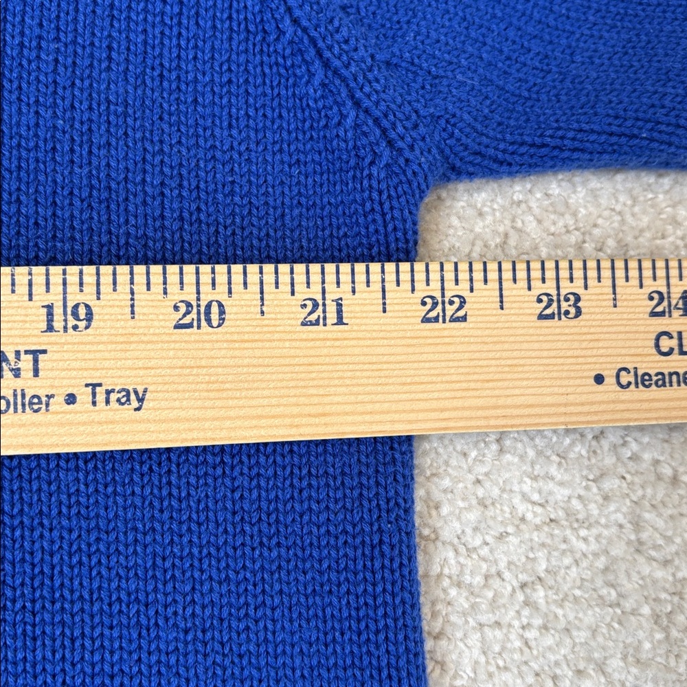 Vintage Ralph Lauren Blue Gold Crest 1/4 Zip Sweater Preppy Women’s Petite Large - Picture 7 of 10